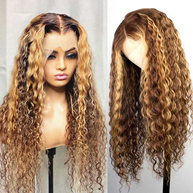 Wine Red Lace Front Long Curly Wig – Fashion Afro Kinky Curly Synthetic Hair for Women, Natural Look, Heat-Resistant, Full Head Wigs