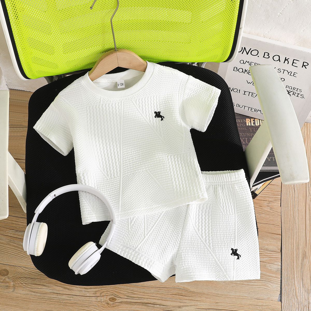 Baby Boy Summer T-Shirt & Shorts Set | 2–3 Years Horse Embroidery Cotton Outfit, Soft Breathable Casual Sportswear