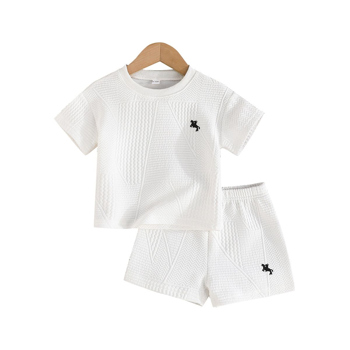 Baby Boy Summer T-Shirt & Shorts Set | 2–3 Years Horse Embroidery Cotton Outfit, Soft Breathable Casual Sportswear