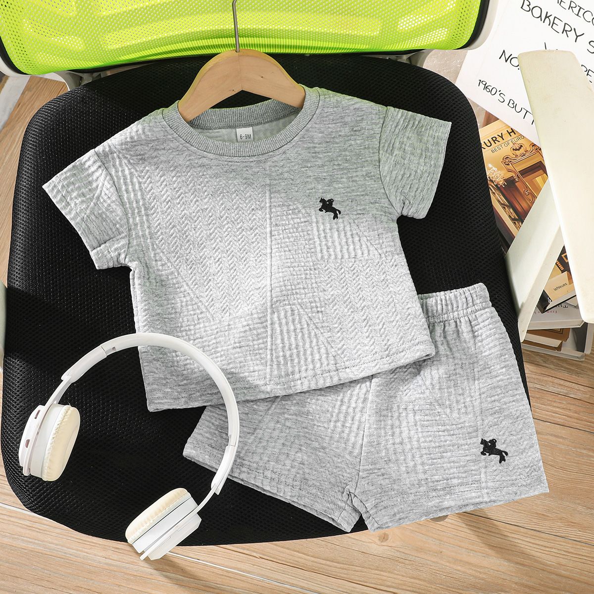 Baby Boy Summer T-Shirt & Shorts Set | 2–3 Years Horse Embroidery Cotton Outfit, Soft Breathable Casual Sportswear