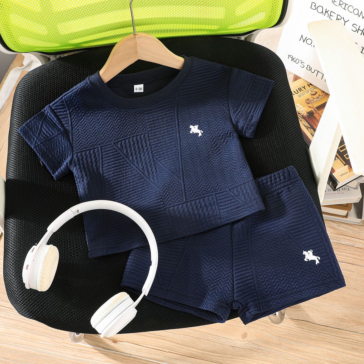 Baby Boy Summer T-Shirt & Shorts Set | 2–3 Years Horse Embroidery Cotton Outfit, Soft Breathable Casual Sportswear