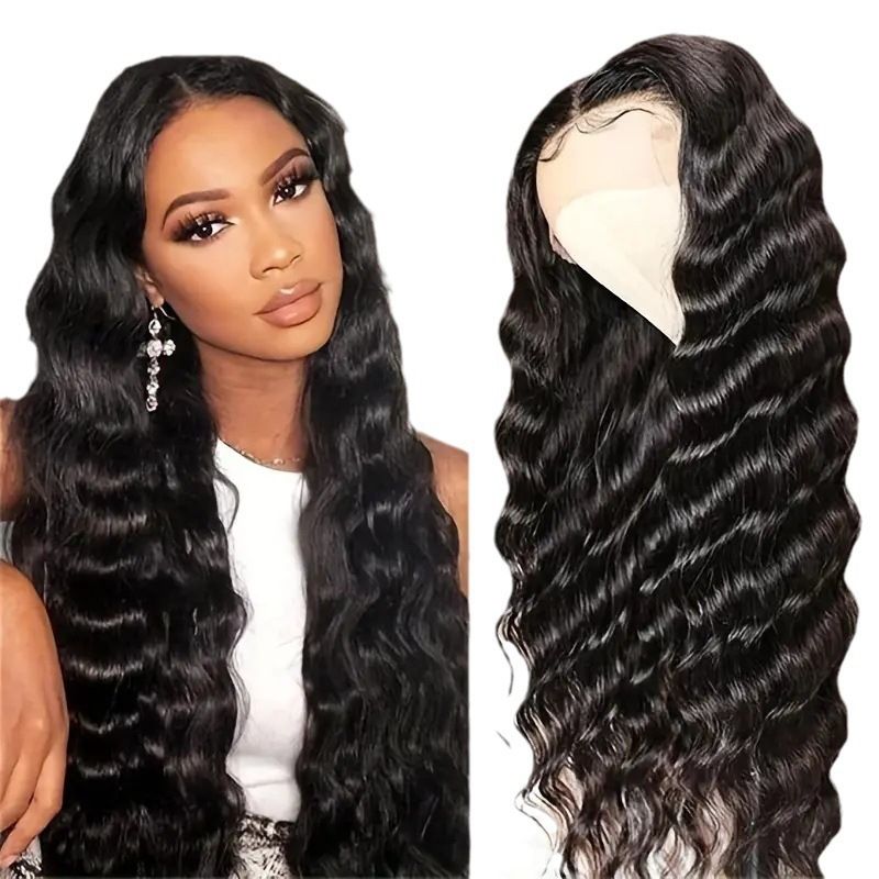Lace Front Water Wave Curly Wig | Long Wavy Synthetic Hair Wig, Small Curls, Natural Look