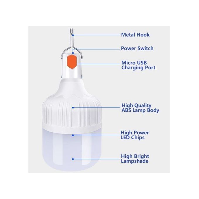 2pcs DP Light -3720 20W LED Rechargeable Bulb, a powerful and energy-saving solution designed for both indoor and outdoor use