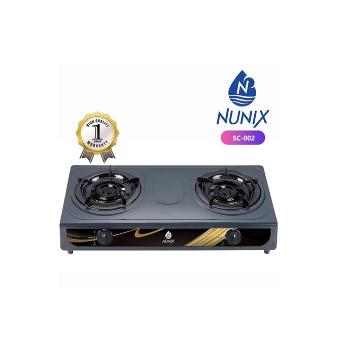 Nunix stainless steel SC-002 Table Top Double Burner Gas Stove Cooker