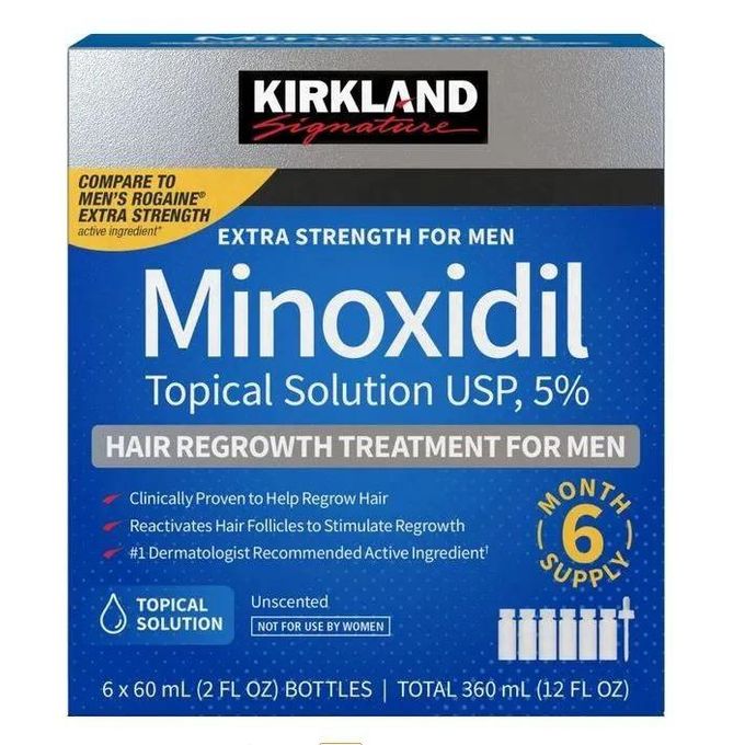 Kirkland Minoxidil 5% +free Dermaroller 0.5mm Beard / Hair Growth Kit ,treat Hair Loss +baldness +regrow Beards+ Hairline ,antihairloss Kit For Faster Results 1 Month Supply
