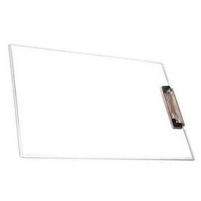 Clear Clipboard Transparent Board A4 Plastic Exam Writing Clip Board-CLEAR