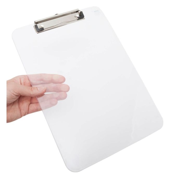 Clear Clipboard Transparent Board A4 Plastic Exam Writing Clip Board-CLEAR