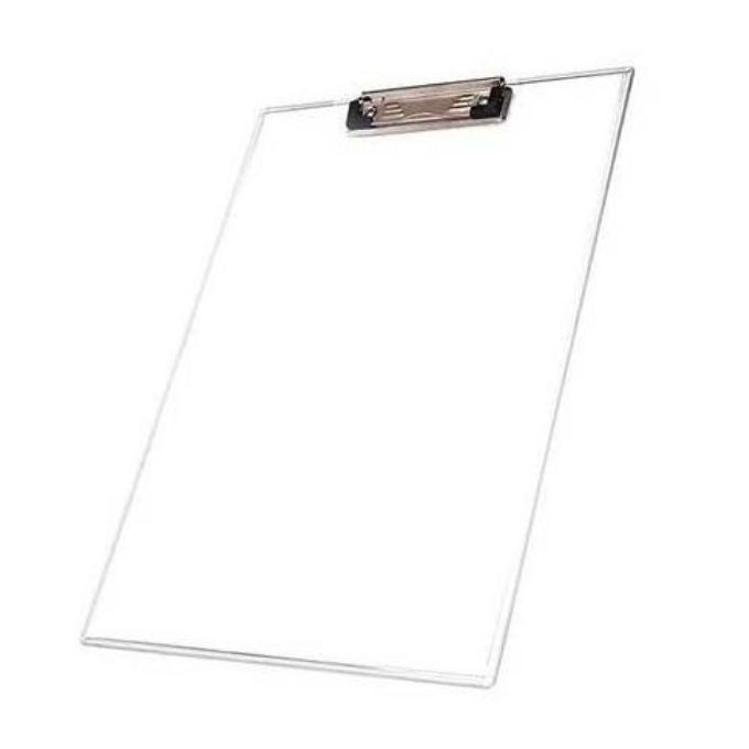 Clear Clipboard Transparent Board A4 Plastic Exam Writing Clip Board-CLEAR