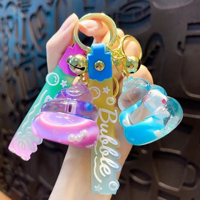 glittering random colour and patern key holder