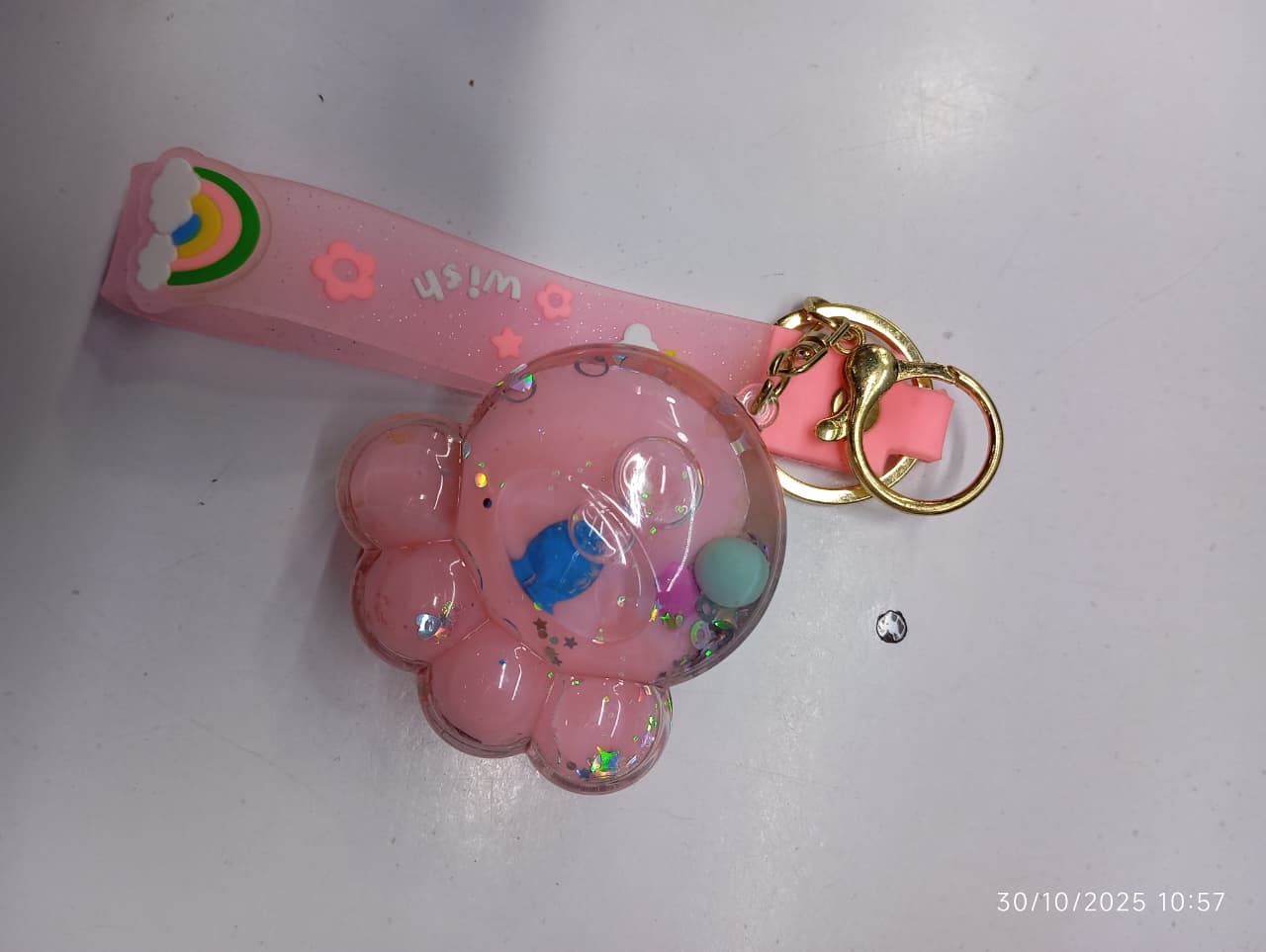 glittering random colour and patern key holder