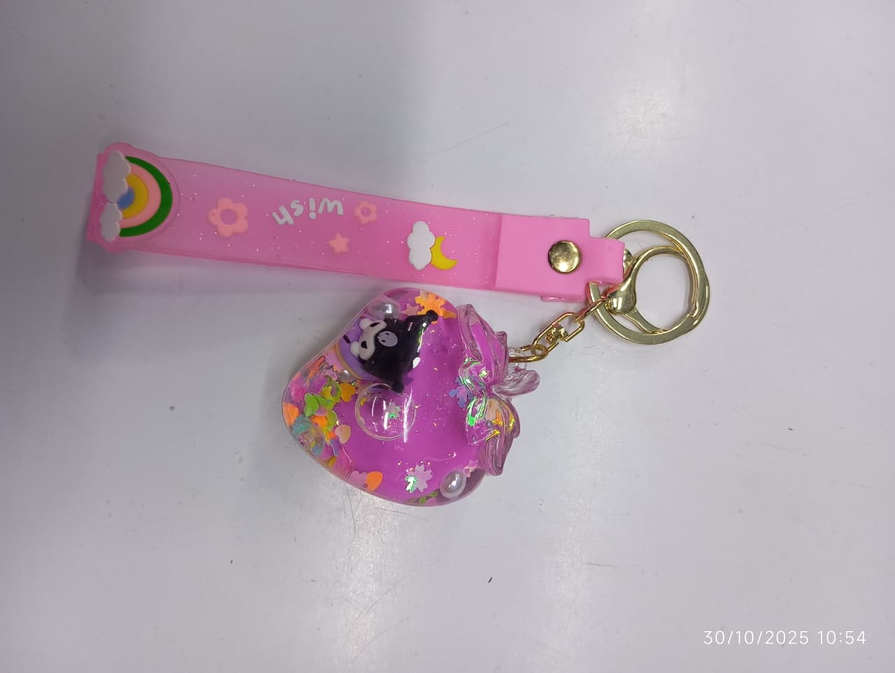 glittering random colour and patern key holder