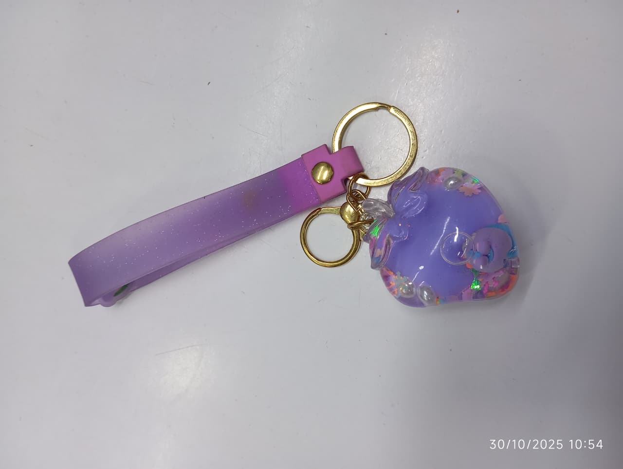 glittering random colour and patern key holder