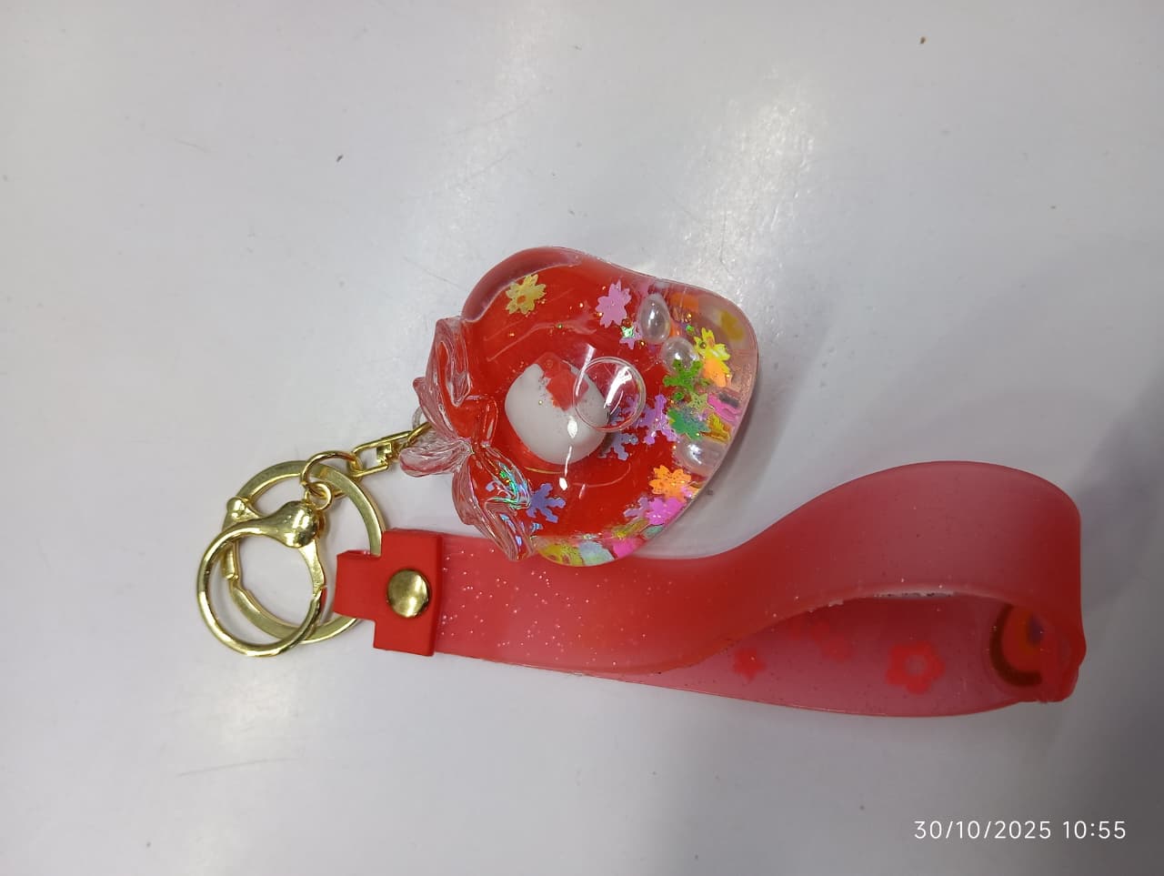 glittering random colour and patern key holder