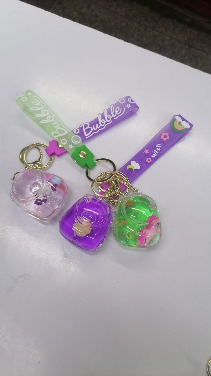 glittering random colour and patern key holder