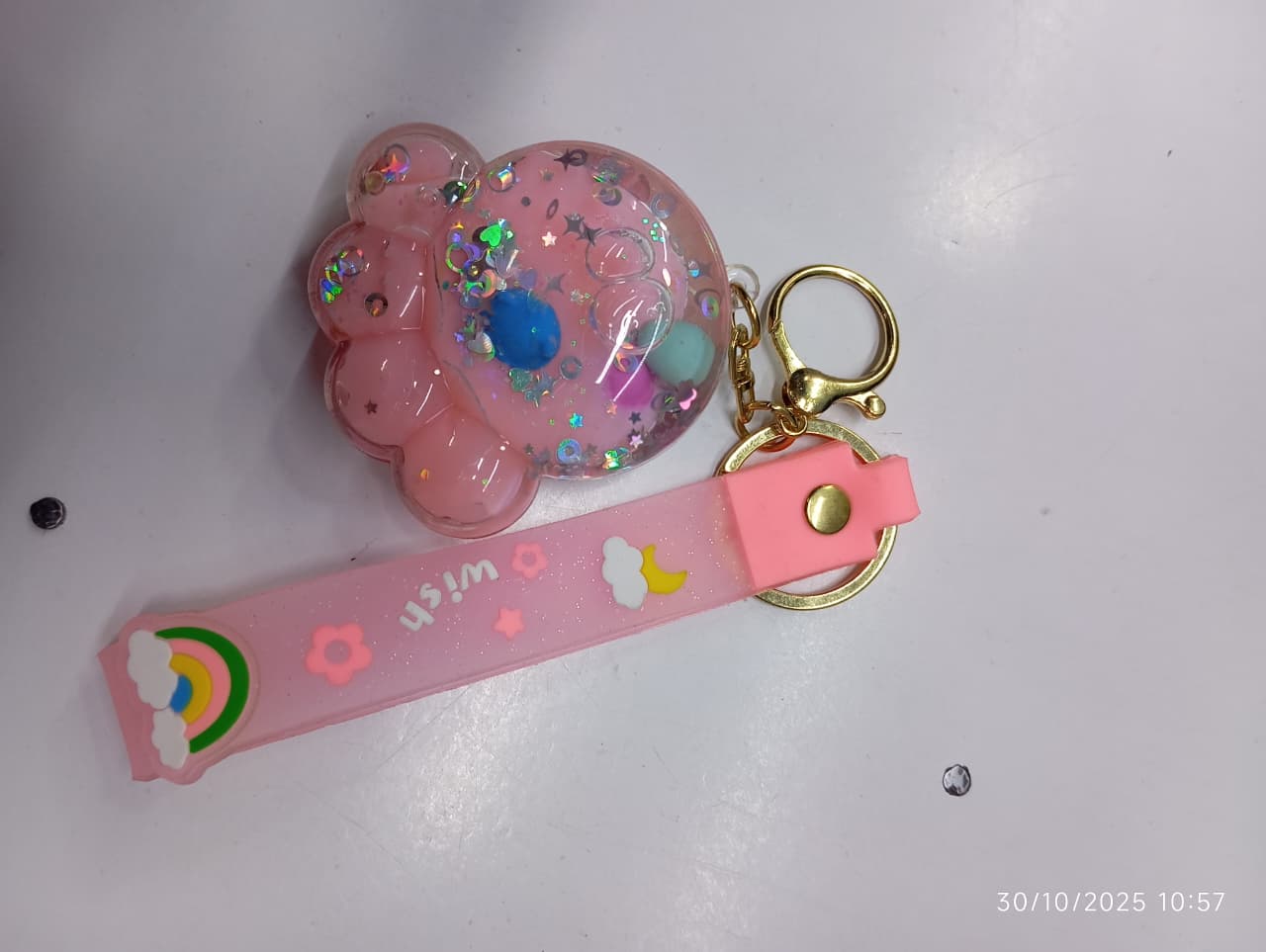 glittering random colour and patern key holder