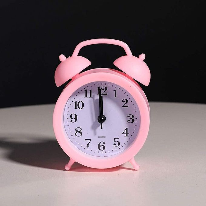 Analog Alarm Clock Quartz Movement Alarm Clock Electronic Round Number Double Bell Desk Table Digital Quartz Clock for Bedroom Home Decoration Portable Alarm Clock