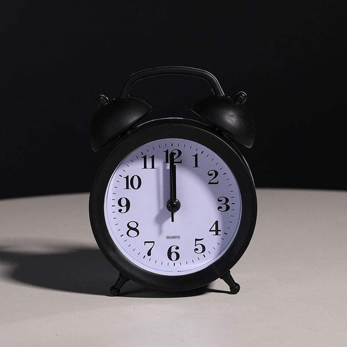 Analog Alarm Clock Quartz Movement Alarm Clock Electronic Round Number Double Bell Desk Table Digital Quartz Clock for Bedroom Home Decoration Portable Alarm Clock