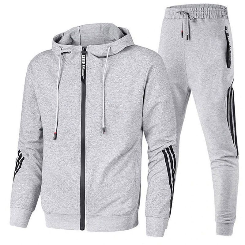 Men Casual Embroidery Sets Men's Jacket + Pants Solid Suit Sportswear Fashion Tracksuit Set Male Brand Boy Clothing Two-Piece Outfits