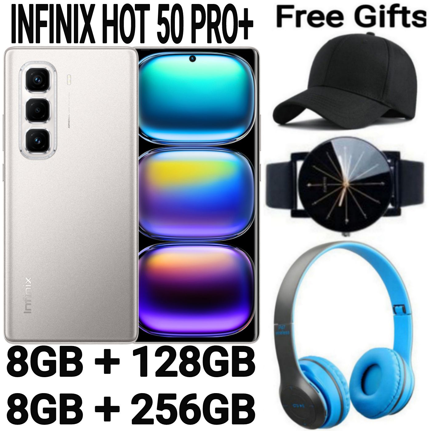 [SUPER DEALS] Infinix Hot 50 Pro Plus 256GB+16(8+8)GB 6.7" 3D-Curved AMOLED 120Hz Screen Phone 5000mAh With 33W Type-C 50MP Camera Smartphonet Phone + FREE AMAZING QUALITY GIFTS