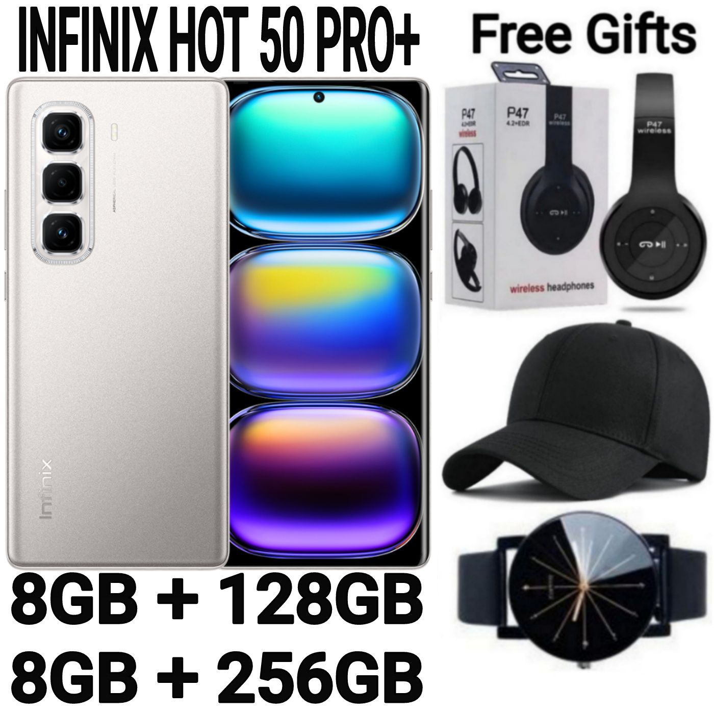 [SUPER DEALS] Infinix Hot 50 Pro Plus 256GB+16(8+8)GB 6.7" 3D-Curved AMOLED 120Hz Screen Phone 5000mAh With 33W Type-C 50MP Camera Smartphonet Phone + FREE AMAZING QUALITY GIFTS