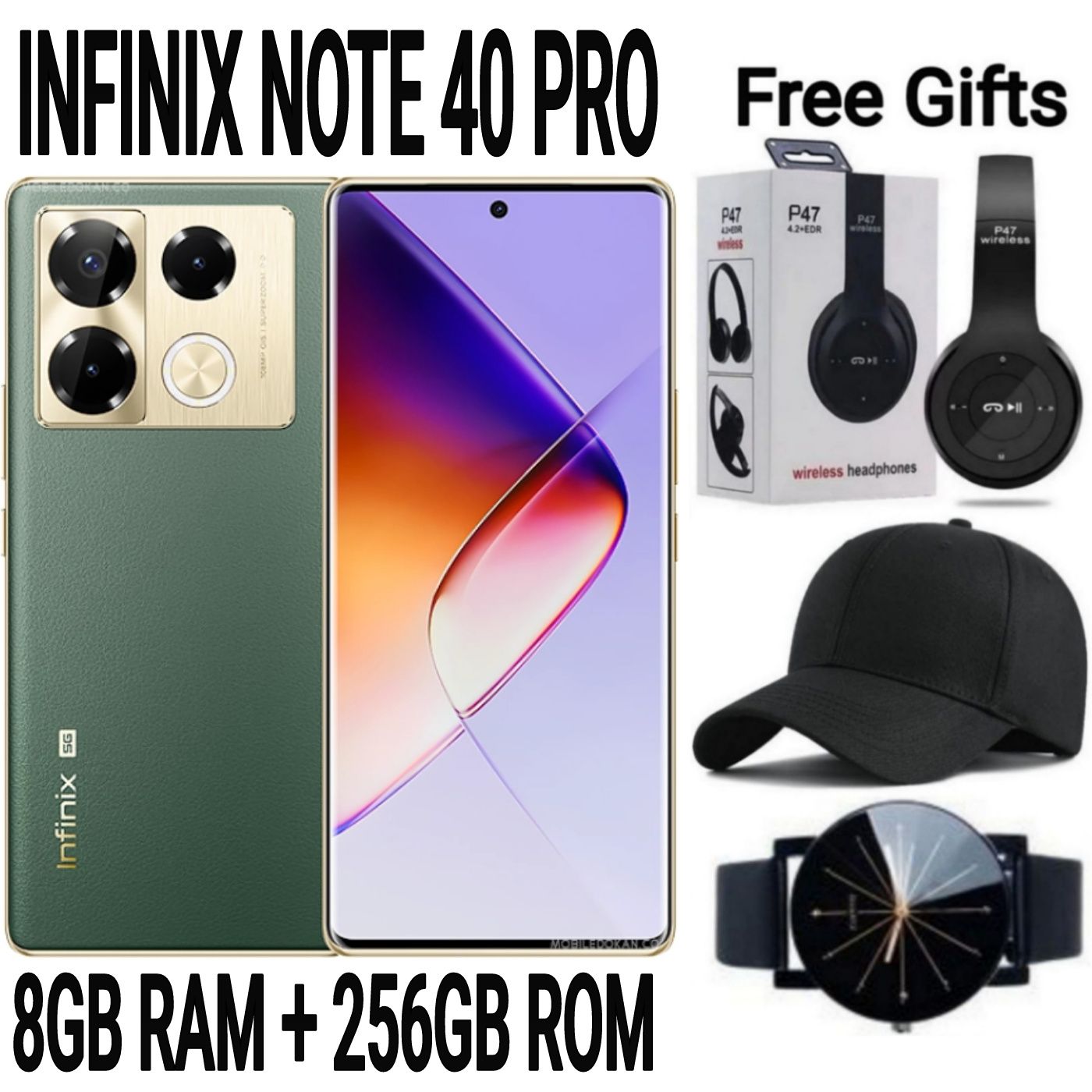 [SUPER DEALS] INFINIX NOTE 40 PRO 256GB+16GB (8+8)GB RAM 6.78" Screen Dual SIM Phone 5000mAh Battery 70W Charging 108MP Camera Android 14 + FREE QUALITY GIFTS