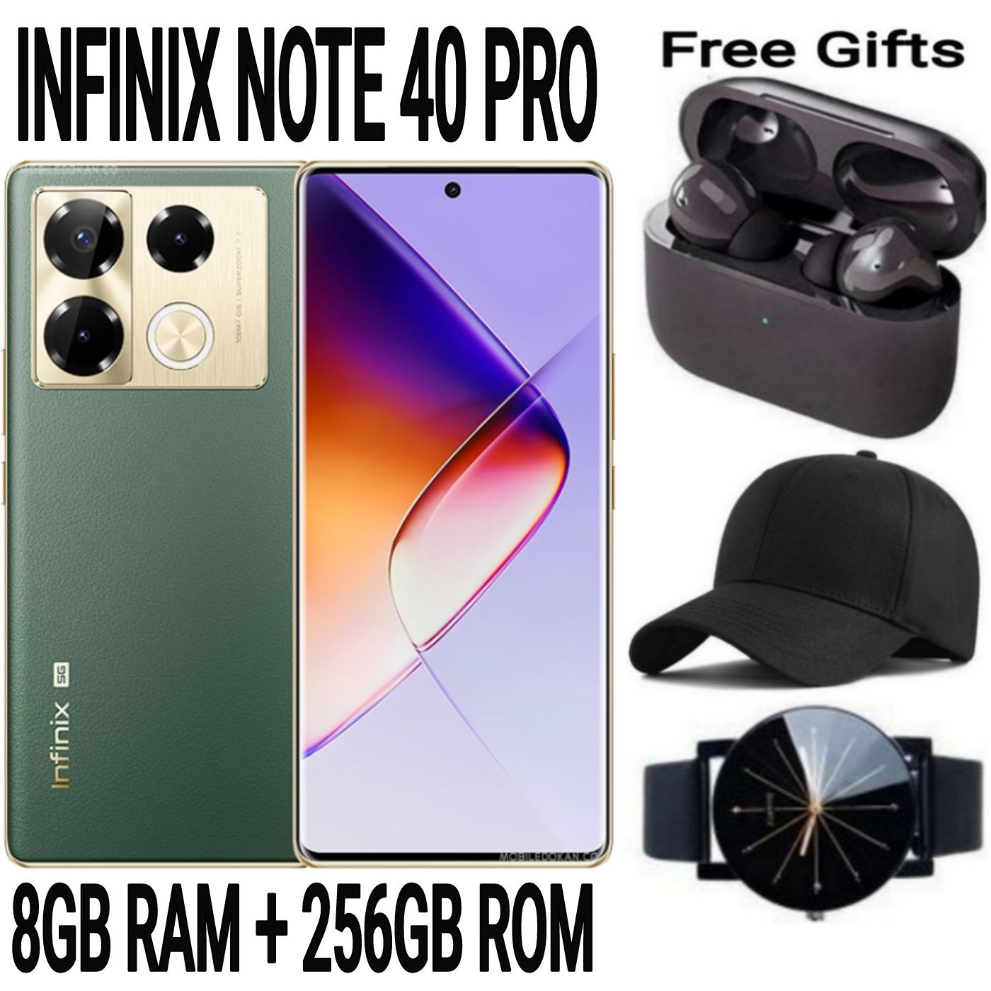 [SUPER DEALS] INFINIX NOTE 40 PRO 256GB+16GB (8+8)GB RAM 6.78" Screen Dual SIM Phone 5000mAh Battery 70W Charging 108MP Camera Android 14 + FREE QUALITY GIFTS