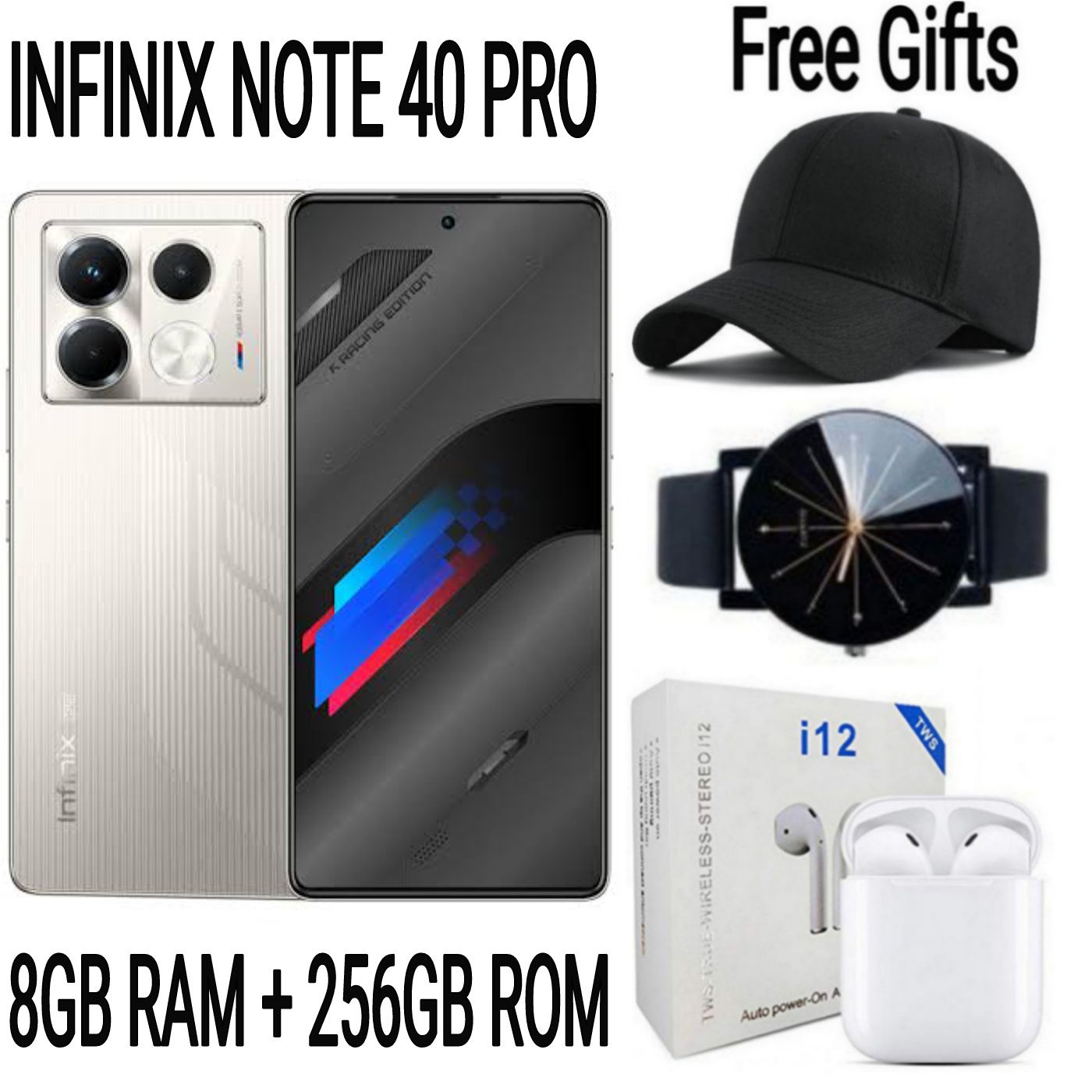 [SUPER DEALS] INFINIX NOTE 40 PRO 256GB+16GB (8+8)GB RAM 6.78" Screen Dual SIM Phone 5000mAh Battery 70W Charging 108MP Camera Android 14 + FREE QUALITY GIFTS