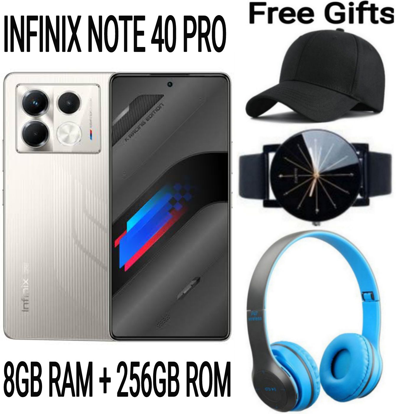 [SUPER DEALS] INFINIX NOTE 40 PRO 256GB+16GB (8+8)GB RAM 6.78" Screen Dual SIM Phone 5000mAh Battery 70W Charging 108MP Camera Android 14 + FREE QUALITY GIFTS
