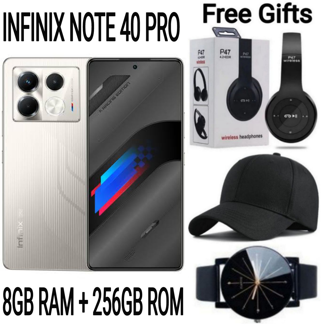 [SUPER DEALS] INFINIX NOTE 40 PRO 256GB+16GB (8+8)GB RAM 6.78" Screen Dual SIM Phone 5000mAh Battery 70W Charging 108MP Camera Android 14 + FREE QUALITY GIFTS