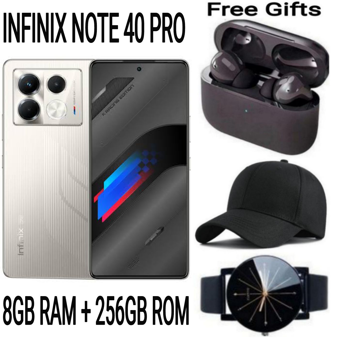 [SUPER DEALS] INFINIX NOTE 40 PRO 256GB+16GB (8+8)GB RAM 6.78" Screen Dual SIM Phone 5000mAh Battery 70W Charging 108MP Camera Android 14 + FREE QUALITY GIFTS