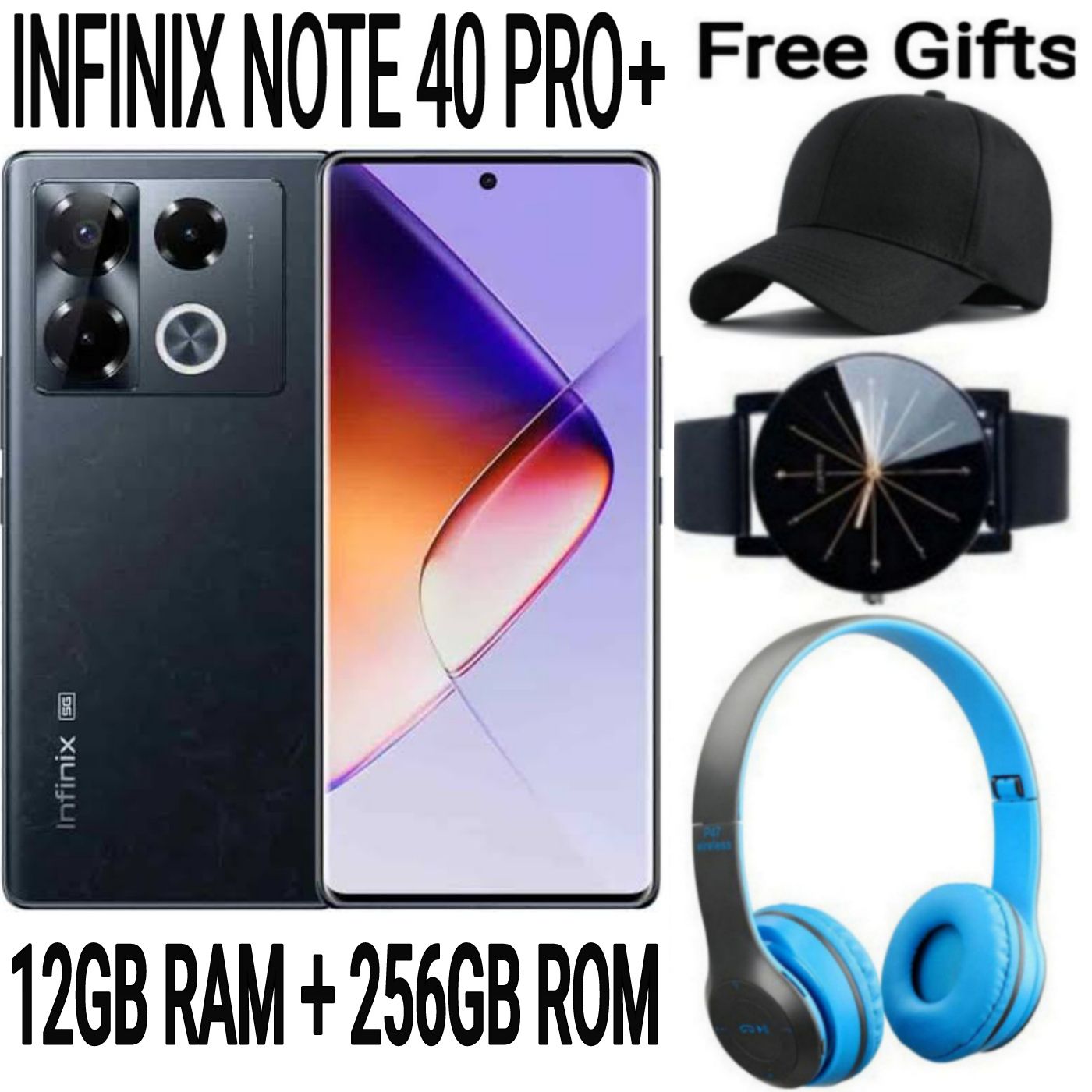 [SUPER DEALS] INFINIX NOTE 40 PRO+ 256GB+24GB (12+12)GB RAM 6.78" Screen Dual SIM Phone 5000mAh Battery 70W Charging 108MP Camera Android 14 + FREE QUALITY GIFTS