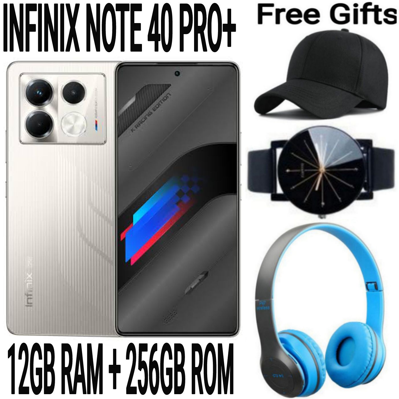 [SUPER DEALS] INFINIX NOTE 40 PRO+ 256GB+24GB (12+12)GB RAM 6.78" Screen Dual SIM Phone 5000mAh Battery 70W Charging 108MP Camera Android 14 + FREE QUALITY GIFTS