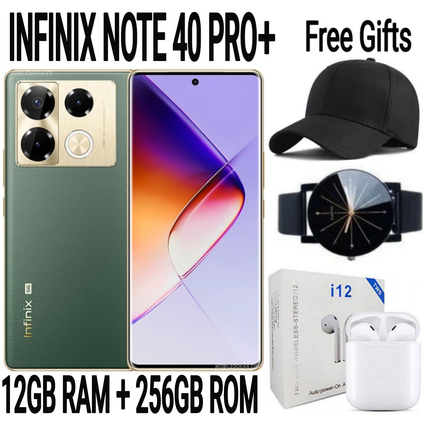 [SUPER DEALS] INFINIX NOTE 40 PRO+ 256GB+24GB (12+12)GB RAM 6.78" Screen Dual SIM Phone 5000mAh Battery 70W Charging 108MP Camera Android 14 + FREE QUALITY GIFTS