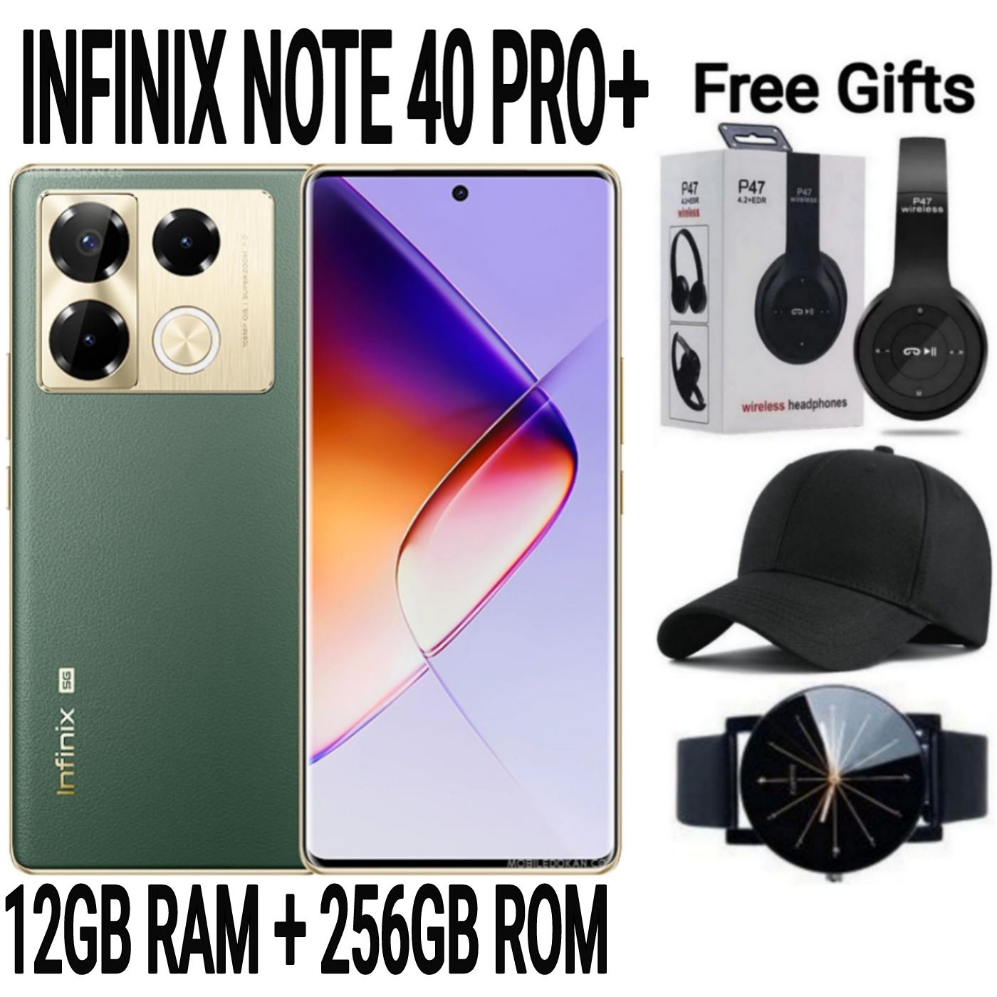 [SUPER DEALS] INFINIX NOTE 40 PRO+ 256GB+24GB (12+12)GB RAM 6.78" Screen Dual SIM Phone 5000mAh Battery 70W Charging 108MP Camera Android 14 + FREE QUALITY GIFTS