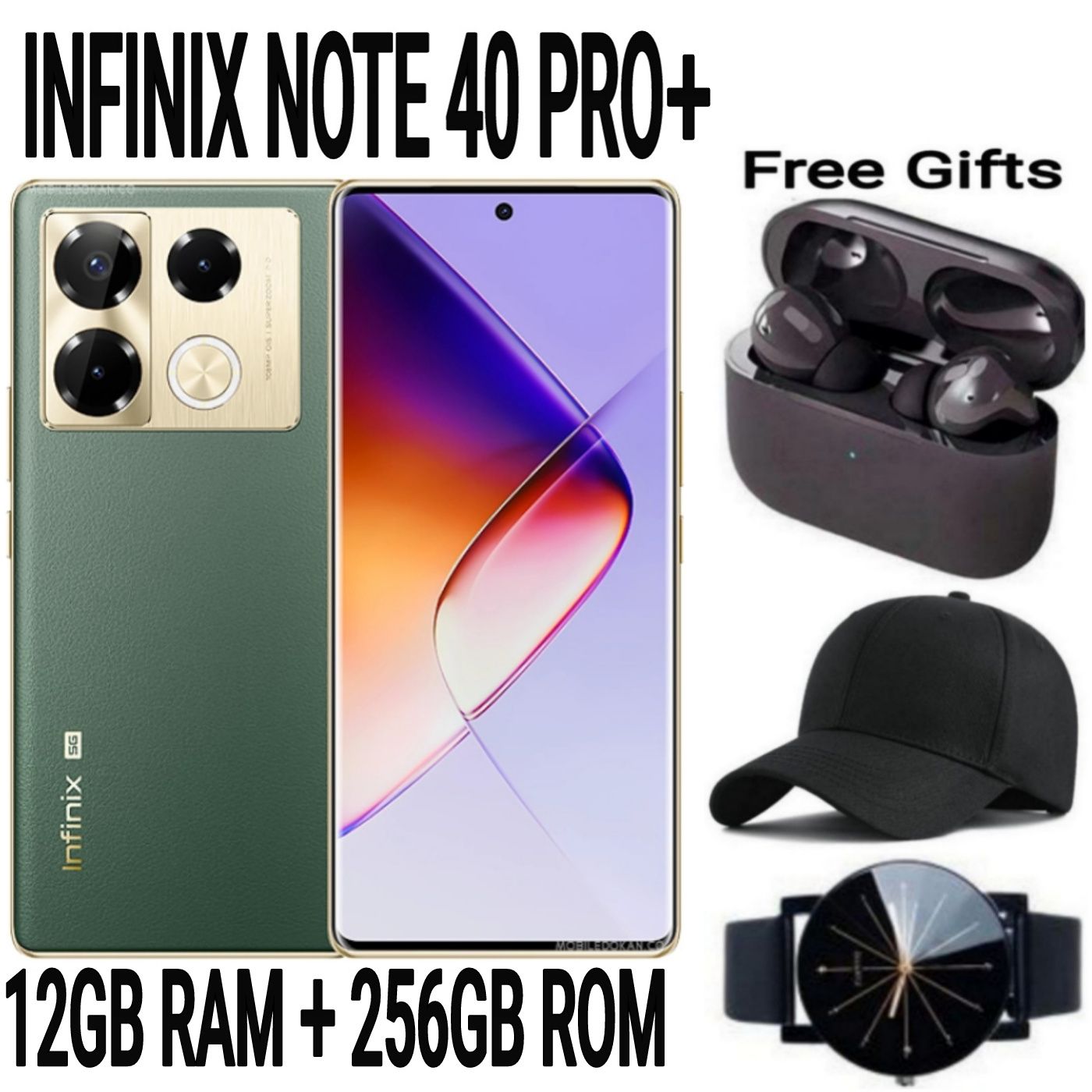 [SUPER DEALS] INFINIX NOTE 40 PRO+ 256GB+24GB (12+12)GB RAM 6.78" Screen Dual SIM Phone 5000mAh Battery 70W Charging 108MP Camera Android 14 + FREE QUALITY GIFTS