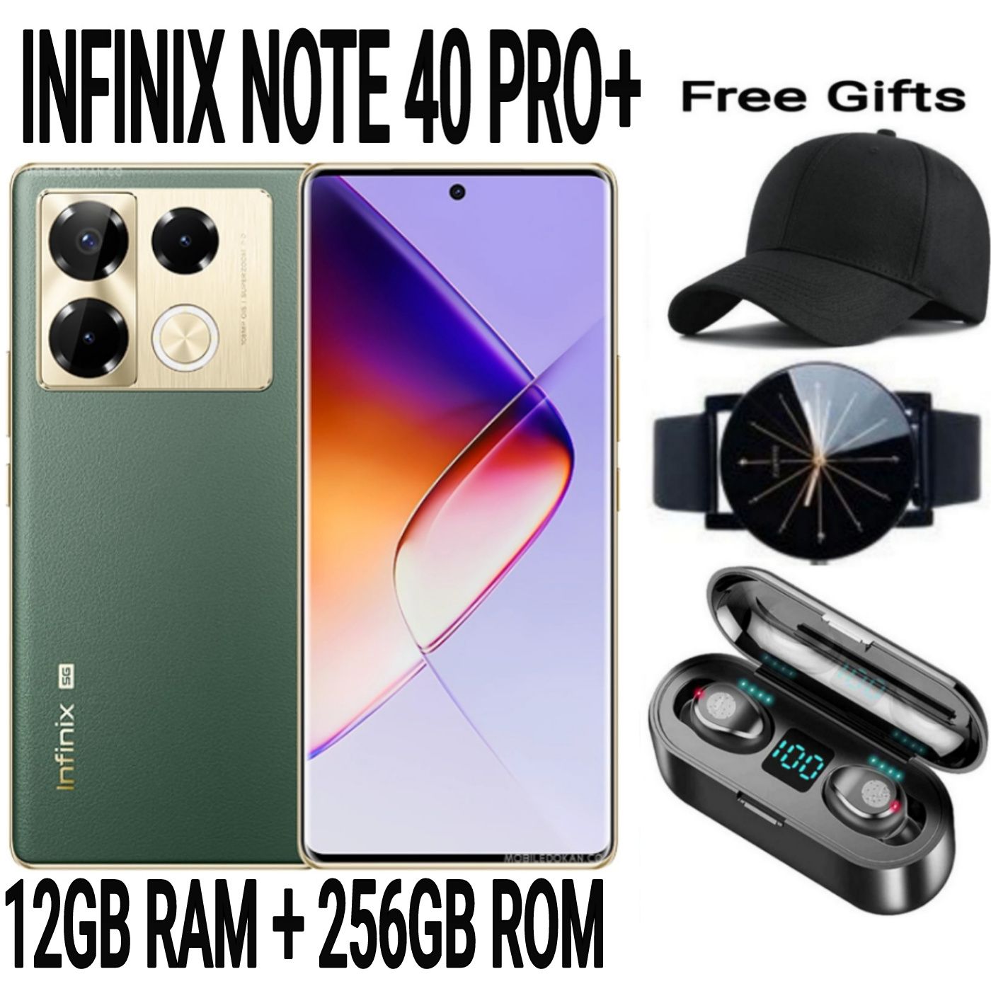 [SUPER DEALS] INFINIX NOTE 40 PRO+ 256GB+24GB (12+12)GB RAM 6.78" Screen Dual SIM Phone 5000mAh Battery 70W Charging 108MP Camera Android 14 + FREE QUALITY GIFTS