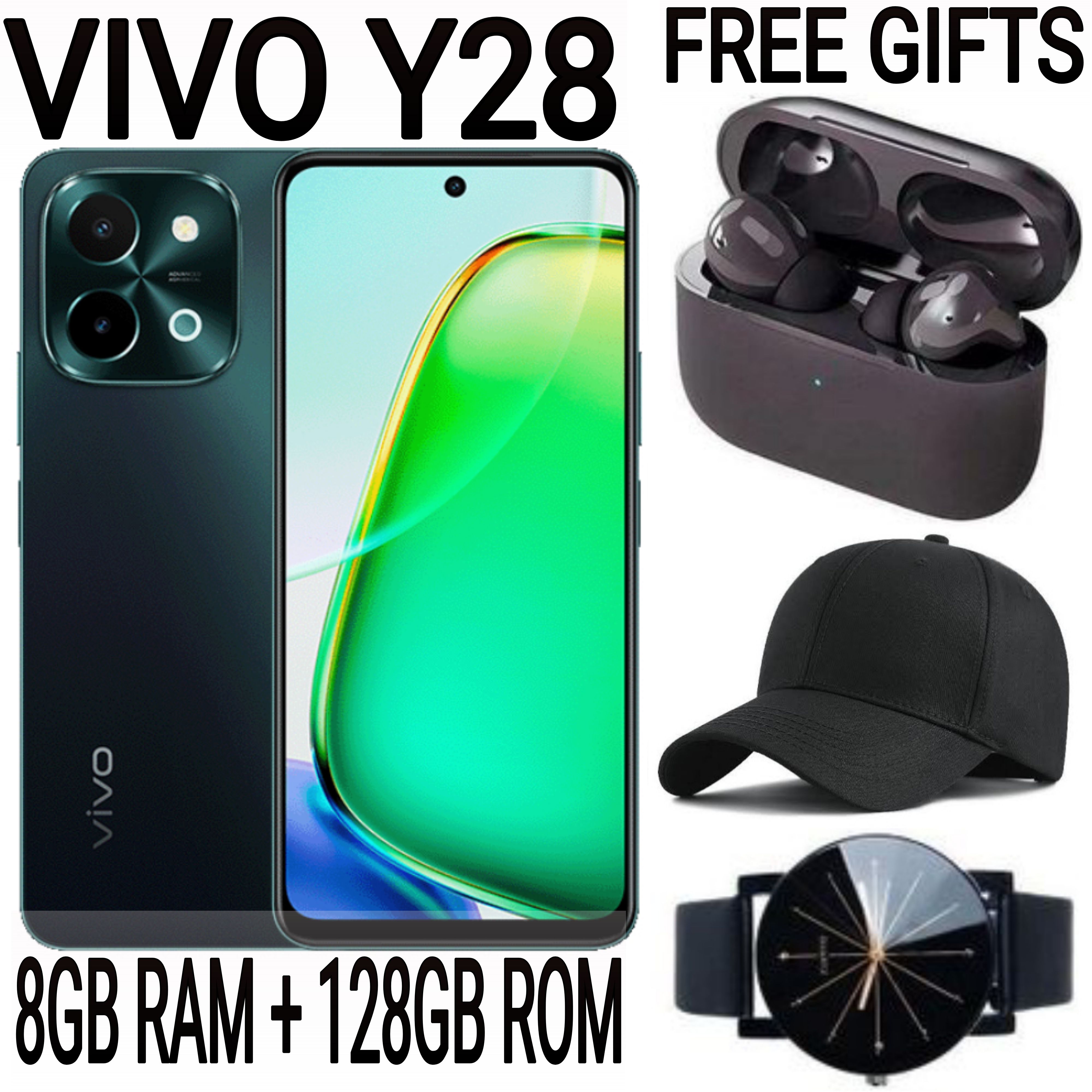 [SUPER DEALS!!!] VIVO Y28 4G 6.68'', 128GB Storage + 8GB RAM Upto 16GB RAM 50MP Camera, 6000mAh with 44WATTS Flash Charge Dual SIM 4G Fingerprint Smart Phones + FREE AMAZING GIFT BUNDLE