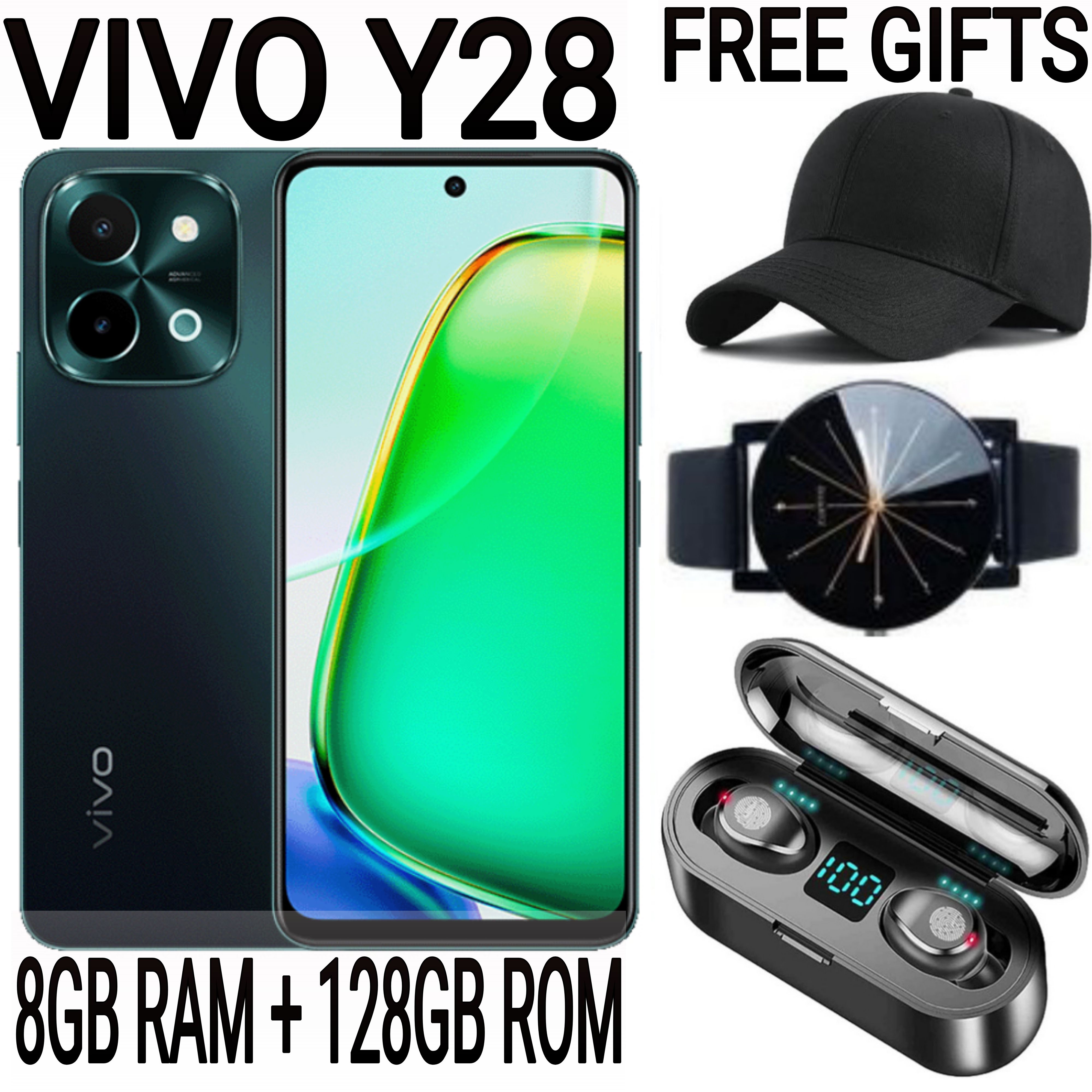 [SUPER DEALS!!!] VIVO Y28 4G 6.68'', 128GB Storage + 8GB RAM Upto 16GB RAM 50MP Camera, 6000mAh with 44WATTS Flash Charge Dual SIM 4G Fingerprint Smart Phones + FREE AMAZING GIFT BUNDLE