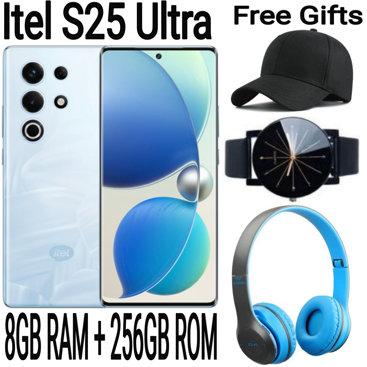 [SUPER DEALS] Itel S25 Ultra 256GB ROM+8GB RAM 50MP+32MP Camera 6.78" 120Hz AMOLED Display 5000mAh Battery Android Smart Phone + FREE AMAZING QUALITY GIFTS