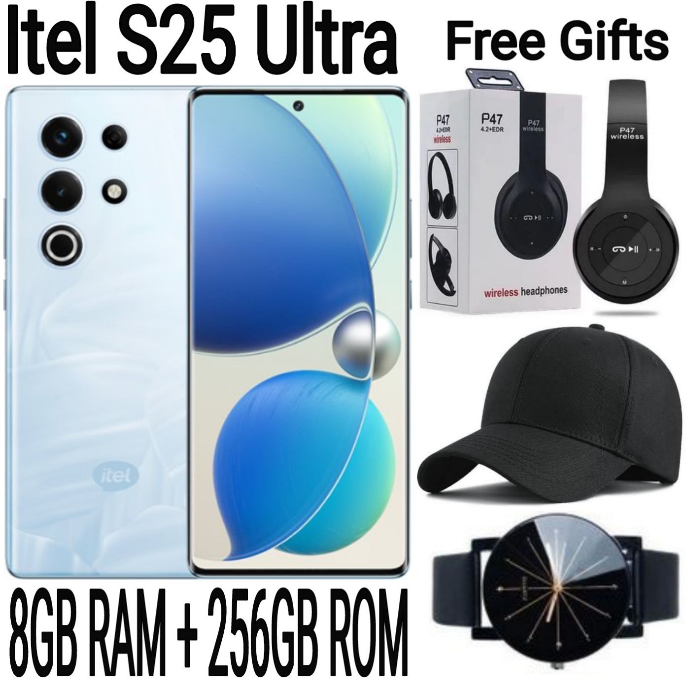[SUPER DEALS] Itel S25 Ultra 256GB ROM+8GB RAM 50MP+32MP Camera 6.78" 120Hz AMOLED Display 5000mAh Battery Android Smart Phone + FREE AMAZING QUALITY GIFTS