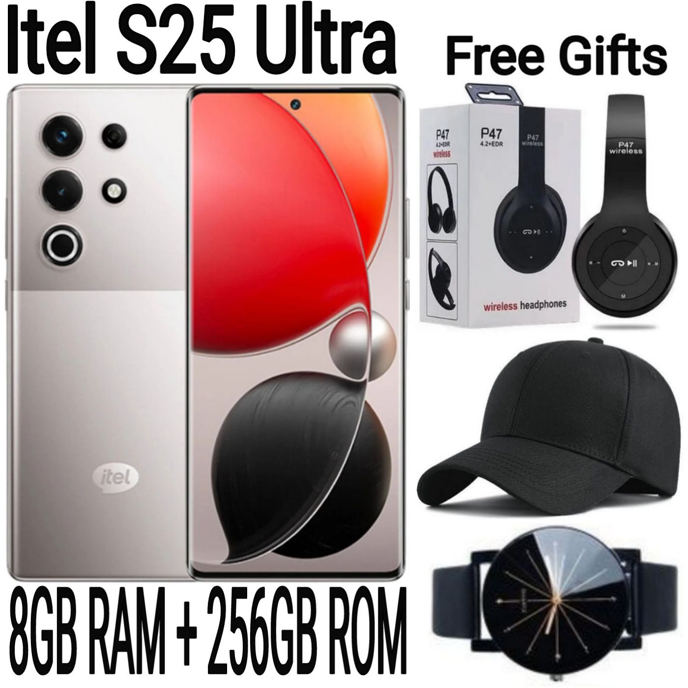 [SUPER DEALS] Itel S25 Ultra 256GB ROM+8GB RAM 50MP+32MP Camera 6.78" 120Hz AMOLED Display 5000mAh Battery Android Smart Phone + FREE AMAZING QUALITY GIFTS