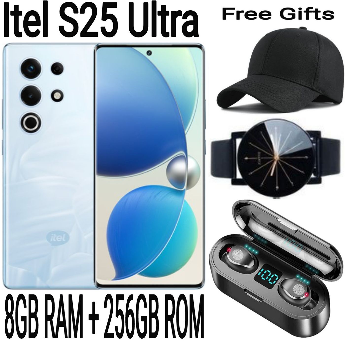 [SUPER DEALS] Itel S25 Ultra 256GB ROM+8GB RAM 50MP+32MP Camera 6.78" 120Hz AMOLED Display 5000mAh Battery Android Smart Phone + FREE AMAZING QUALITY GIFTS