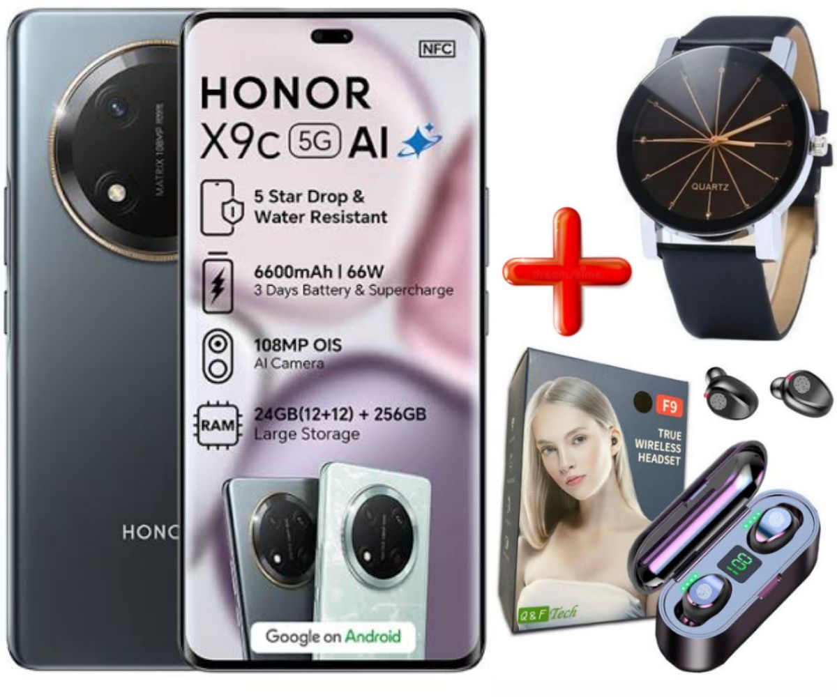 (SUPER DEALS!!!) HONOR X9c 5G 6.78" AMOLED 120Hz Display 108MP+16MP Camera 256GB ROM + 12GB RAM (4nm) Processor 6600mAh Battery 66W Android 14 Fingerprint Dual SIM Smartphone + FREE GIFTS