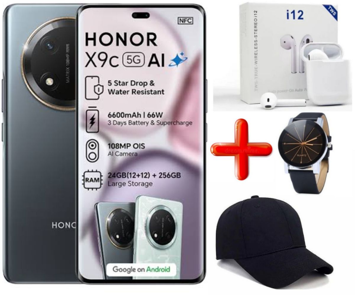 (SUPER DEALS!!!) HONOR X9c 5G 6.78" AMOLED 120Hz Display 108MP+16MP Camera 256GB ROM + 12GB RAM (4nm) Processor 6600mAh Battery 66W Android 14 Fingerprint Dual SIM Smartphone + FREE GIFTS