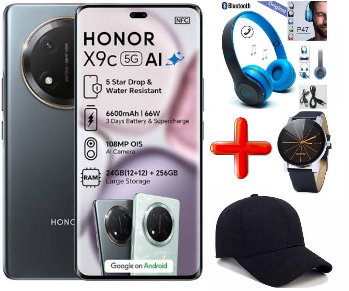 (SUPER DEALS!!!) HONOR X9c 5G 6.78" AMOLED 120Hz Display 108MP+16MP Camera 256GB ROM + 12GB RAM (4nm) Processor 6600mAh Battery 66W Android 14 Fingerprint Dual SIM Smartphone + FREE GIFTS