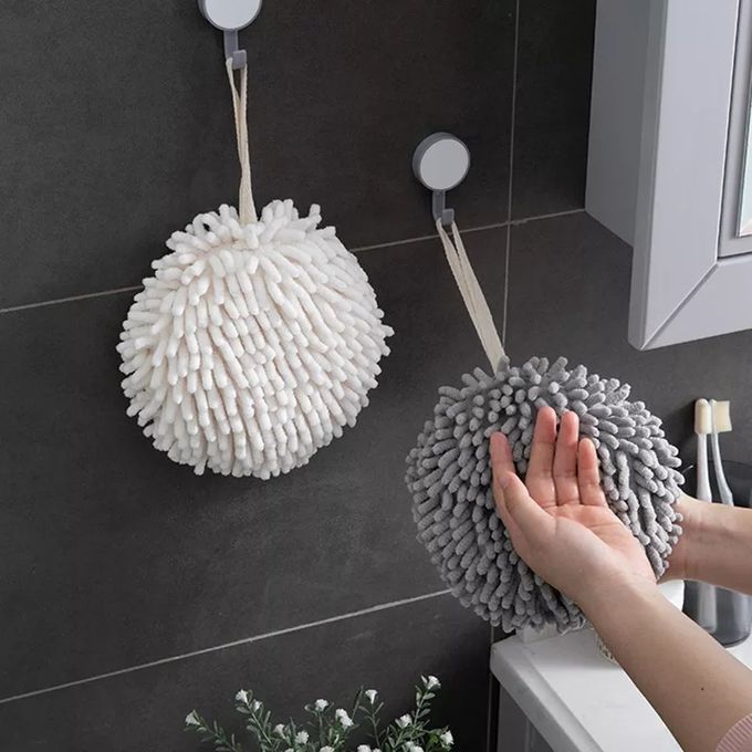 Chenille Hand Towel, Soft Absorbent Microfiber, Hand Drying Towels Ball, Hanging Cleaning Towels, Fast Drying Cloths for Kitchen