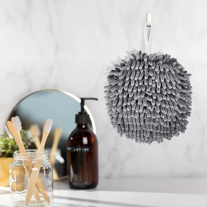 Chenille Hand Towel, Soft Absorbent Microfiber, Hand Drying Towels Ball, Hanging Cleaning Towels, Fast Drying Cloths for Kitchen