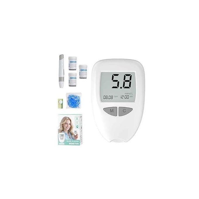 Smart Blood Glucose Meter Accurate Blood Glucose Meter Diabetes Home Blood Glucose Test Kit Blood Glucose Tester with Blood Glucose Meter + 50 Test Strips + 50 Needles + Blood Collection Pen