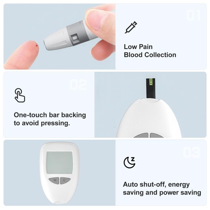 Smart Blood Glucose Meter Accurate Blood Glucose Meter Diabetes Home Blood Glucose Test Kit Blood Glucose Tester with Blood Glucose Meter + 50 Test Strips + 50 Needles + Blood Collection Pen