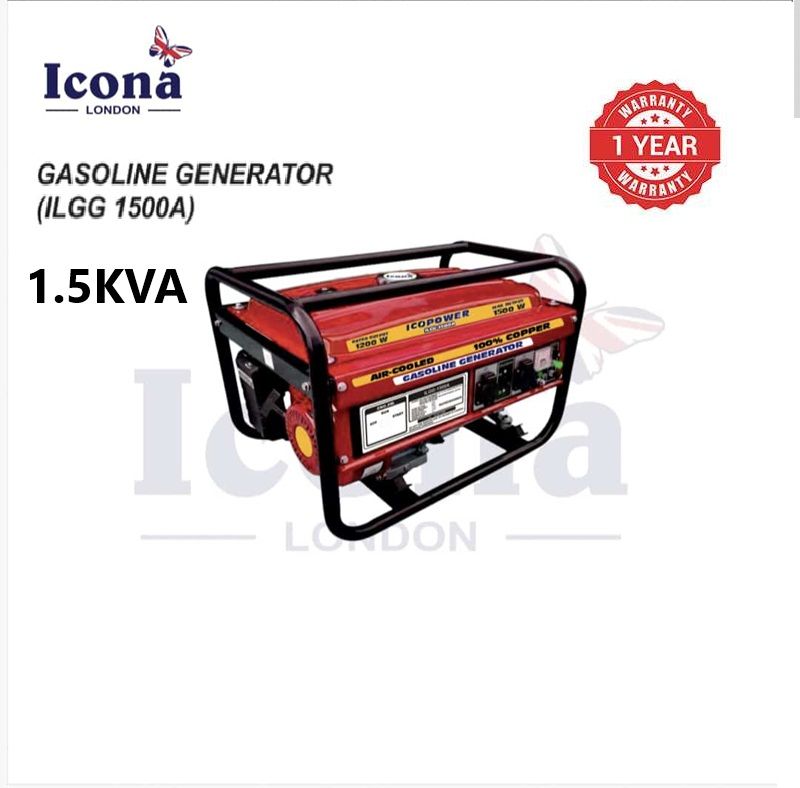 Icona ILGG 1500A GASOLINE GENERATOR MANUAL 1.5 Kva Icopower Generator 1 YEAR WARRANTY.